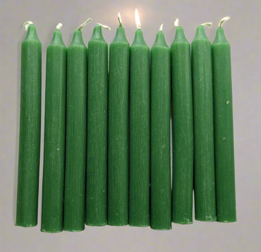 Green Mini Candles 10 pack