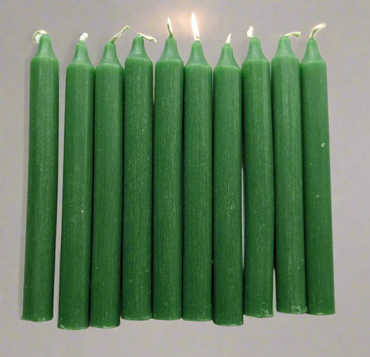 Green Mini Candles 10 pack