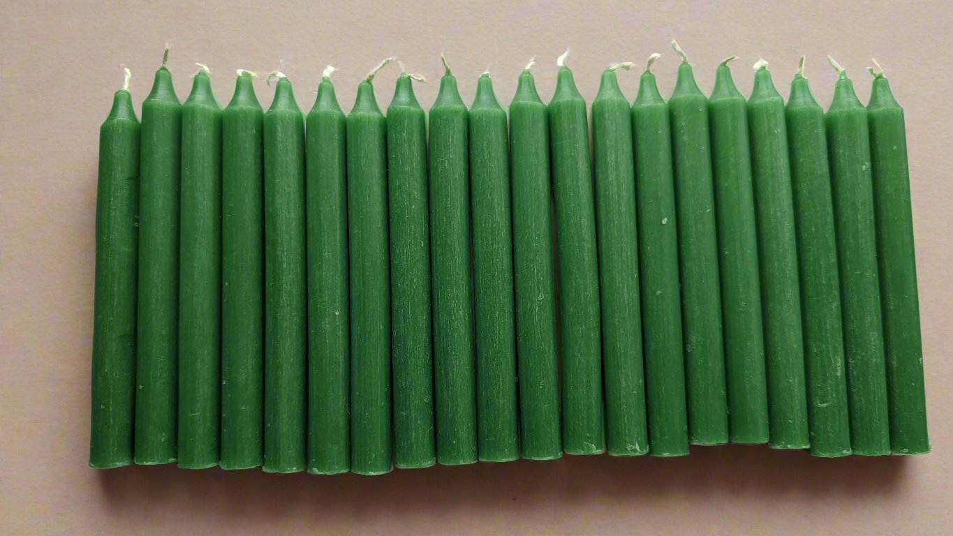 Green Mini Candles 20 pack